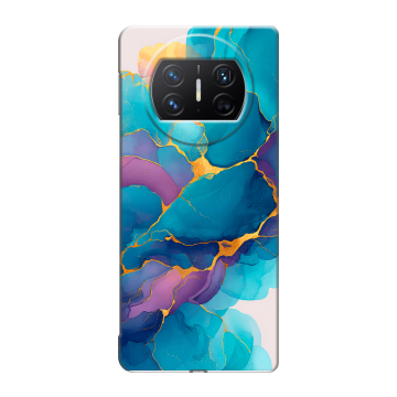 Пластиковый чехол на Huawei Mate X3 с принтом Мрамор блестки