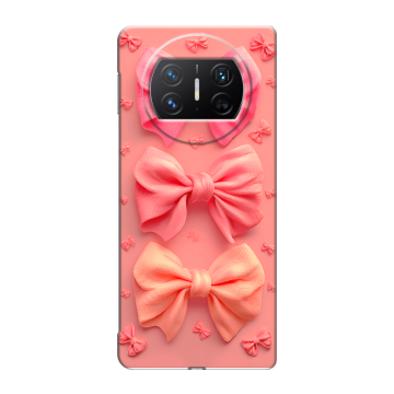Пластиковый чехол на Huawei Mate X3 с принтом Розовые бантики