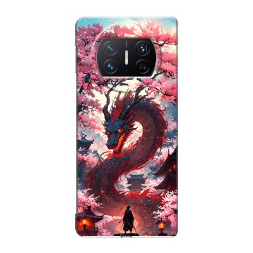 Пластиковый чехол на Huawei Mate X3 с принтом Дракон Японский Пластиковый чехол на Huawei Mate X3 с принтом Дракон Японский