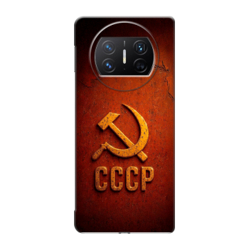Пластиковый чехол на Huawei Mate X3 с принтом Флаг Герб СССР