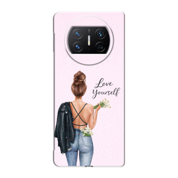 Пластиковый чехол на Huawei Mate X3 с принтом женский