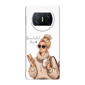 Пластиковый чехол на Huawei Mate X3 с принтом женский Пластиковый чехол на Huawei Mate X3 с принтом женский