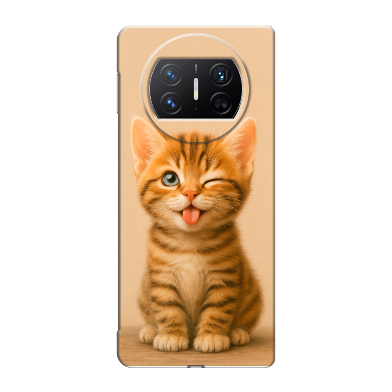 Пластиковый чехол на Huawei Mate X3 с принтом котенок Пластиковый чехол на Huawei Mate X3 с принтом котенок