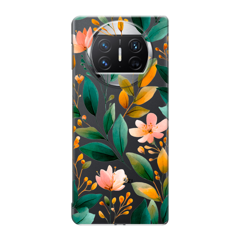 Пластиковый чехол на Huawei Mate X3 с принтом Цветы паттерн Пластиковый чехол на Huawei Mate X3 с принтом Цветы паттерн