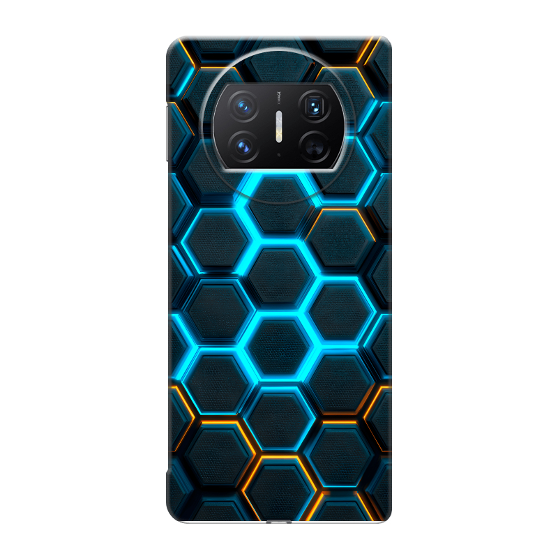 Пластиковый чехол на Huawei Mate X3 с принтом Неоновые соты Пластиковый чехол на Huawei Mate X3 с принтом Неоновые соты