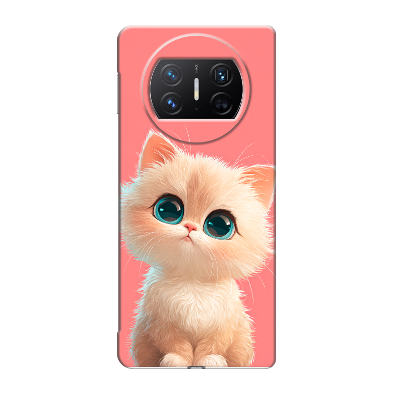 Пластиковый чехол на Huawei Mate X3 с принтом Розовый котенок Пластиковый чехол на Huawei Mate X3 с принтом Розовый котенок