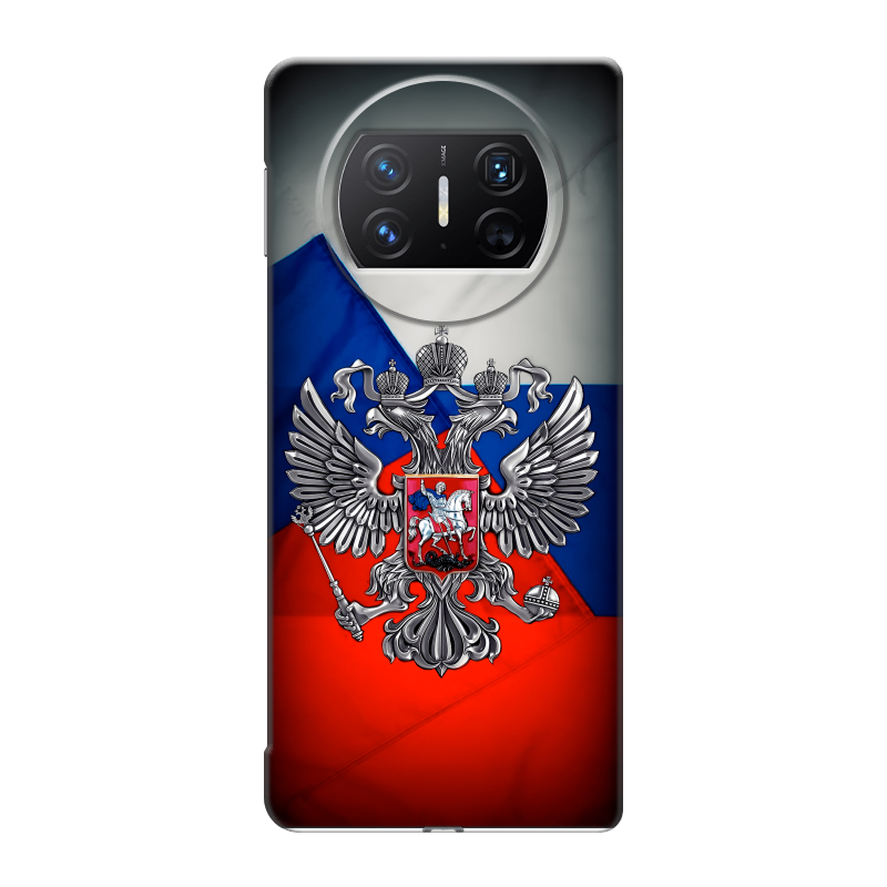 Пластиковый чехол на Huawei Mate X3 с принтом Флаг России Пластиковый чехол на Huawei Mate X3 с принтом Флаг России