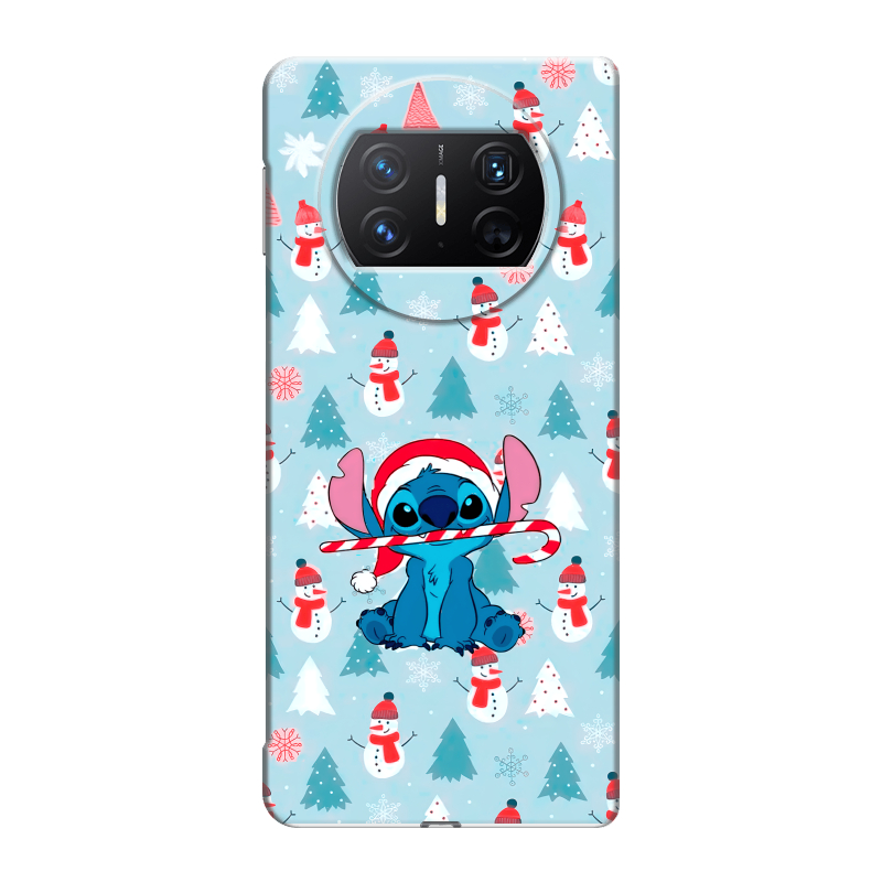 Пластиковый чехол на Huawei Mate X3 с принтом Стич Новый год Пластиковый чехол на Huawei Mate X3 с принтом Стич Новый год