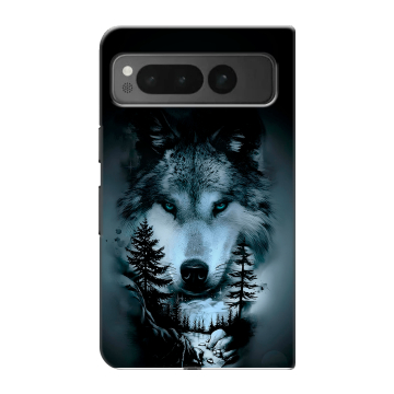 Пластиковый чехол на Google Pixel Fold с принтом Лесной волк Пластиковый чехол на Google Pixel Fold с принтом Лесной волк