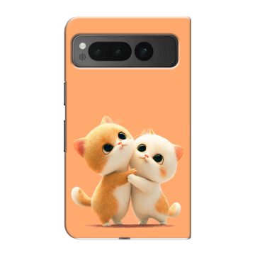 Пластиковый чехол на Google Pixel Fold с принтом Милые котики