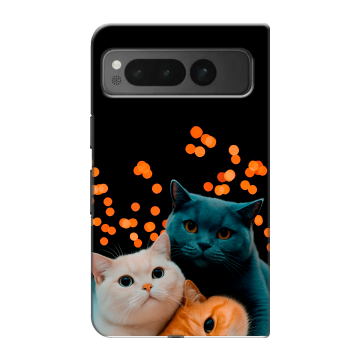 Пластиковый чехол на Google Pixel Fold с принтом Кошки Пластиковый чехол на Google Pixel Fold с принтом Кошки