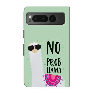Пластиковый чехол на Google Pixel Fold с принтом Лама