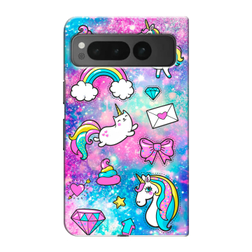 Пластиковый чехол на Google Pixel Fold с принтом Единороги Пластиковый чехол на Google Pixel Fold с принтом Единороги