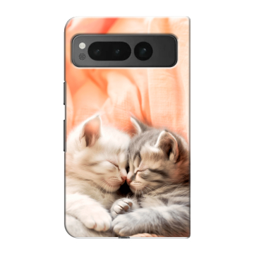 Пластиковый чехол на Google Pixel Fold с принтом Котята Пластиковый чехол на Google Pixel Fold с принтом Котята