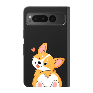 Пластиковый чехол на Google Pixel Fold с принтом Корги Пластиковый чехол на Google Pixel Fold с принтом Корги