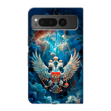 Пластиковый чехол на Google Pixel Fold с принтом Герб флаг России Пластиковый чехол на Google Pixel Fold с принтом Герб флаг России