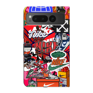 Пластиковый чехол на Google Pixel Fold с принтом Найк Nike яркий Пластиковый чехол на Google Pixel Fold с принтом Найк Nike яркий