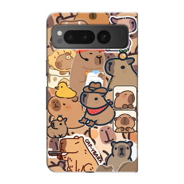 Пластиковый чехол на Google Pixel Fold с принтом капибара Пластиковый чехол на Google Pixel Fold с принтом капибара