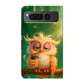 Пластиковый чехол на Google Pixel Fold с принтом сова Пластиковый чехол на Google Pixel Fold с принтом сова