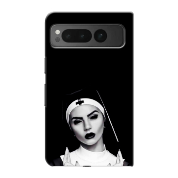 Пластиковый чехол на Google Pixel Fold с принтом монашка Пластиковый чехол на Google Pixel Fold с принтом монашка