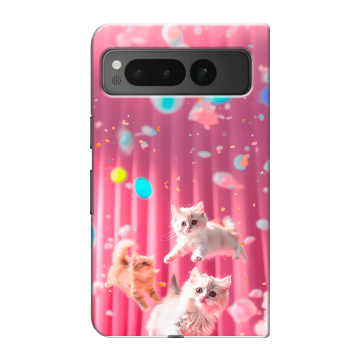 Пластиковый чехол на Google Pixel Fold с принтом милые котики Пластиковый чехол на Google Pixel Fold с принтом милые котики
