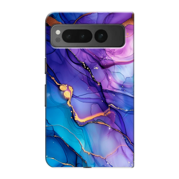 Пластиковый чехол на Google Pixel Fold с принтом синий мрамор Пластиковый чехол на Google Pixel Fold с принтом синий мрамор