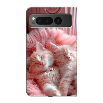 Пластиковый чехол на Google Pixel Fold с принтом котята котики Пластиковый чехол на Google Pixel Fold с принтом котята котики