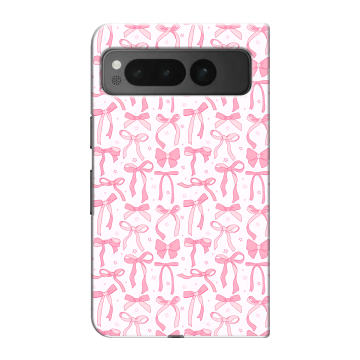 Пластиковый чехол на Google Pixel Fold с принтом Розовые бантики Пластиковый чехол на Google Pixel Fold с принтом Розовые бантики
