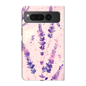 Пластиковый чехол на Google Pixel Fold с принтом цветы лаванда Пластиковый чехол на Google Pixel Fold с принтом цветы лаванда