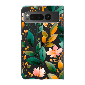 Пластиковый чехол на Google Pixel Fold с принтом Цветы паттерн Пластиковый чехол на Google Pixel Fold с принтом Цветы паттерн