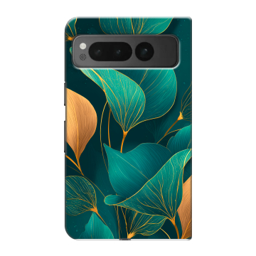 Пластиковый чехол на Google Pixel Fold с принтом Листья и золото Пластиковый чехол на Google Pixel Fold с принтом Листья и золото