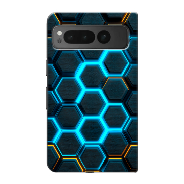 Пластиковый чехол на Google Pixel Fold с принтом Неоновые соты Пластиковый чехол на Google Pixel Fold с принтом Неоновые соты