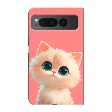 Пластиковый чехол на Google Pixel Fold с принтом Розовый котенок Пластиковый чехол на Google Pixel Fold с принтом Розовый котенок