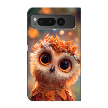 Пластиковый чехол на Google Pixel Fold с принтом Милая сова Пластиковый чехол на Google Pixel Fold с принтом Милая сова