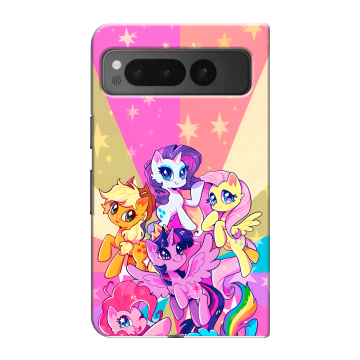 Пластиковый чехол на Google Pixel Fold с принтом My little pony Дружба чудо Пластиковый чехол на Google Pixel Fold с принтом My little pony Дружба чудо