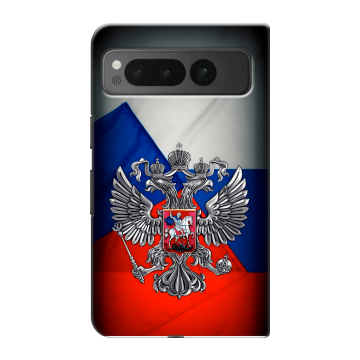 Пластиковый чехол на Google Pixel Fold с принтом Флаг России Пластиковый чехол на Google Pixel Fold с принтом Флаг России