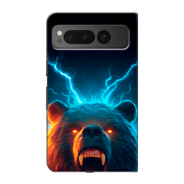Пластиковый чехол на Google Pixel Fold с принтом Медведь Пластиковый чехол на Google Pixel Fold с принтом Медведь