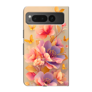 Пластиковый чехол на Google Pixel Fold с принтом Цветы и бабочки Пластиковый чехол на Google Pixel Fold с принтом Цветы и бабочки
