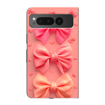Пластиковый чехол на Google Pixel Fold с принтом Розовые бантики Пластиковый чехол на Google Pixel Fold с принтом Розовые бантики