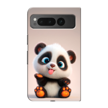 Пластиковый чехол на Google Pixel Fold с принтом милая панда Пластиковый чехол на Google Pixel Fold с принтом милая панда