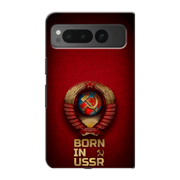 Пластиковый чехол на Google Pixel Fold с принтом Флаг Герб СССР Пластиковый чехол на Google Pixel Fold с принтом Флаг Герб СССР