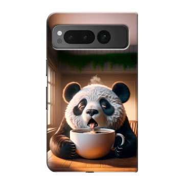 Пластиковый чехол на Google Pixel Fold с принтом смешная панда Пластиковый чехол на Google Pixel Fold с принтом смешная панда