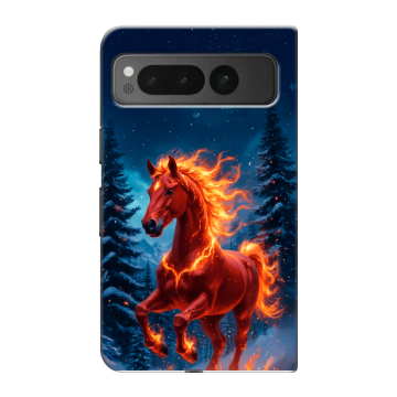 Пластиковый чехол на Google Pixel Fold с принтом Новый год коня Пластиковый чехол на Google Pixel Fold с принтом Новый год коня