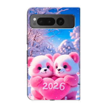 Пластиковый чехол на Google Pixel Fold с принтом Новый год Пластиковый чехол на Google Pixel Fold с принтом Новый год