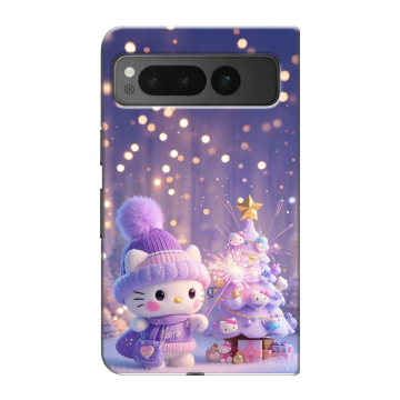 Пластиковый чехол на Google Pixel Fold с принтом Новый год Пластиковый чехол на Google Pixel Fold с принтом Новый год