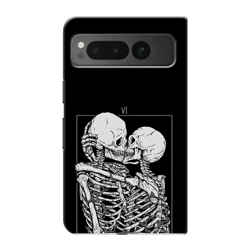 Пластиковый чехол на Google Pixel Fold с принтом Поцелуй скелетов Пластиковый чехол на Google Pixel Fold с принтом Поцелуй скелетов