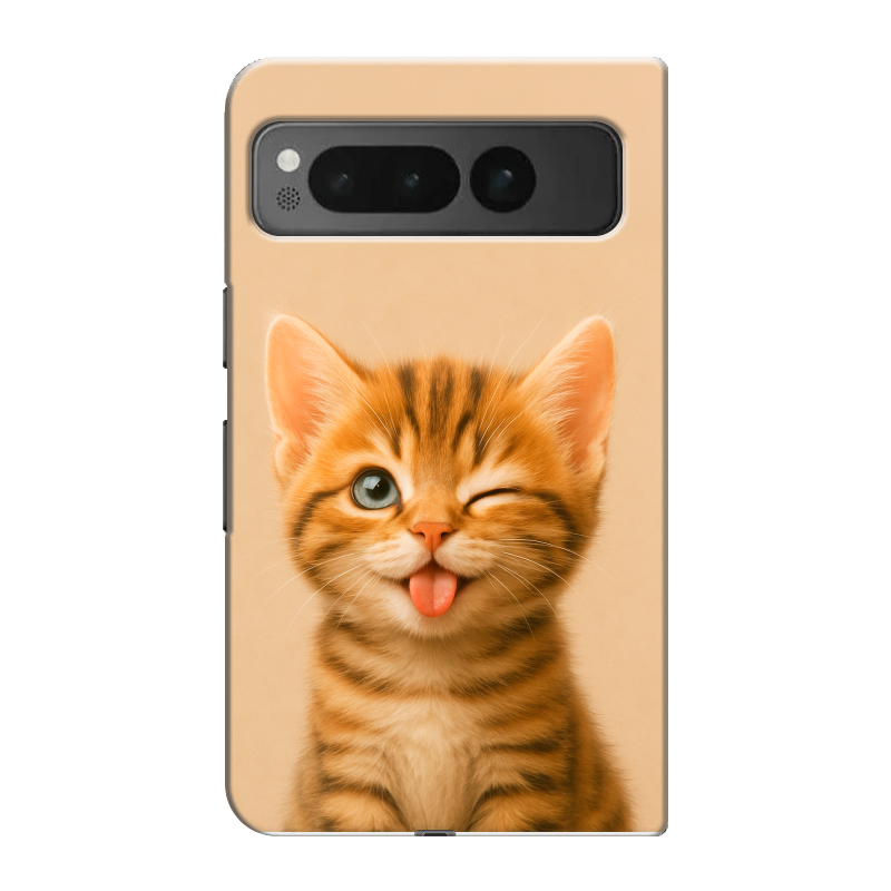 Пластиковый чехол на Google Pixel Fold с принтом котенок Пластиковый чехол на Google Pixel Fold с принтом котенок