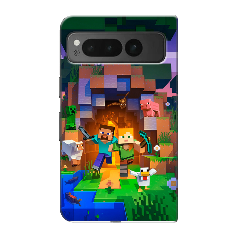Пластиковый чехол на Google Pixel Fold с принтом Майнкрафт Minecraft Пластиковый чехол на Google Pixel Fold с принтом Майнкрафт Minecraft