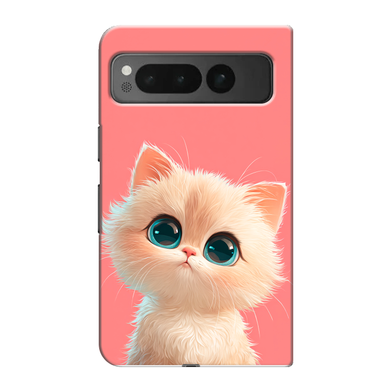 Пластиковый чехол на Google Pixel Fold с принтом Розовый котенок Пластиковый чехол на Google Pixel Fold с принтом Розовый котенок