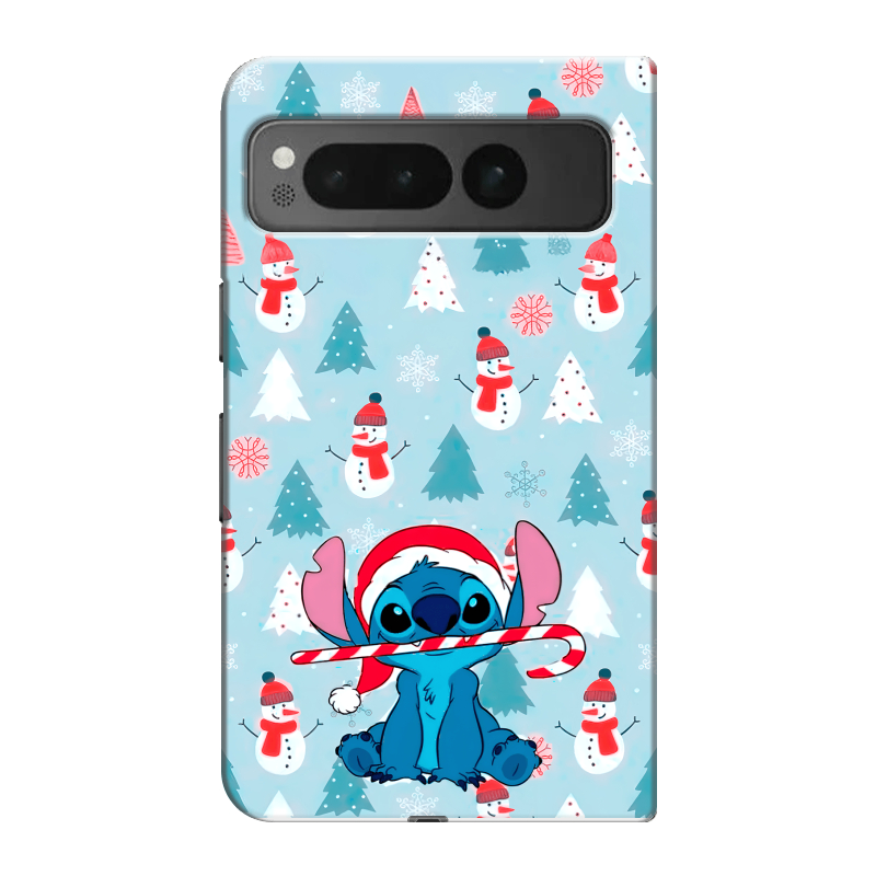 Пластиковый чехол на Google Pixel Fold с принтом Стич Новый год Пластиковый чехол на Google Pixel Fold с принтом Стич Новый год